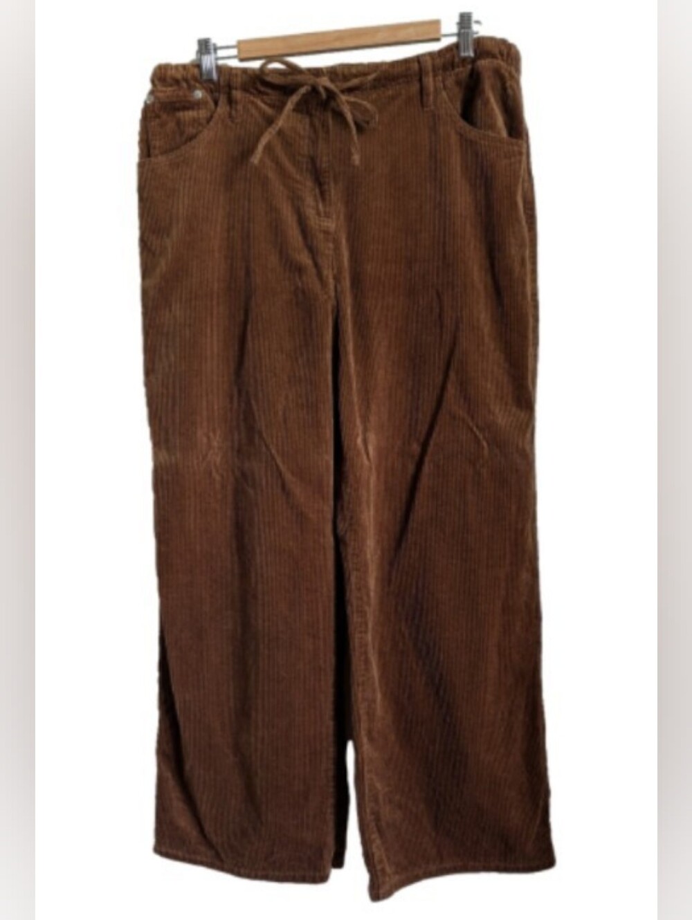 CHRISTIAN LACROIX Chocolate Brown Corduroy Minimalist Cotton Trousers Size Large
